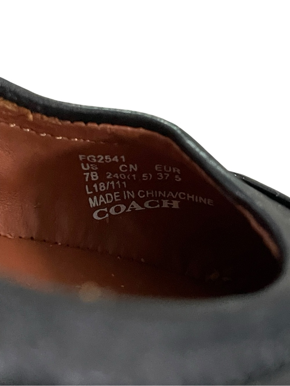 Coach Bonnie Black Leather & Patent Toe Logo Ballet Flats Size 7 - Picture 7 of 7